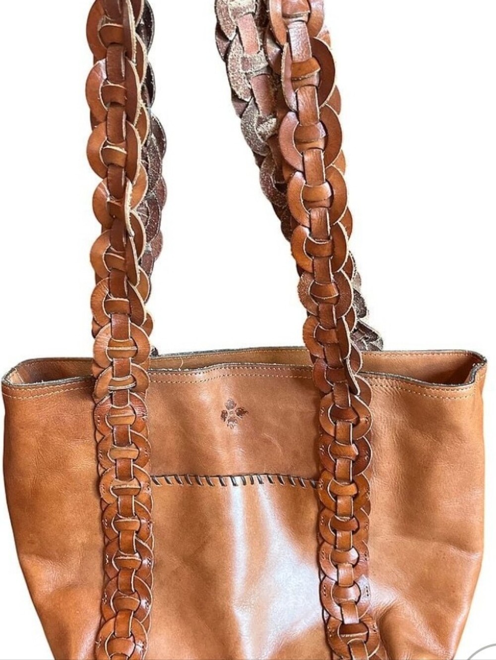 Patricia Nash Braided-Strap Leather Tote in Brown